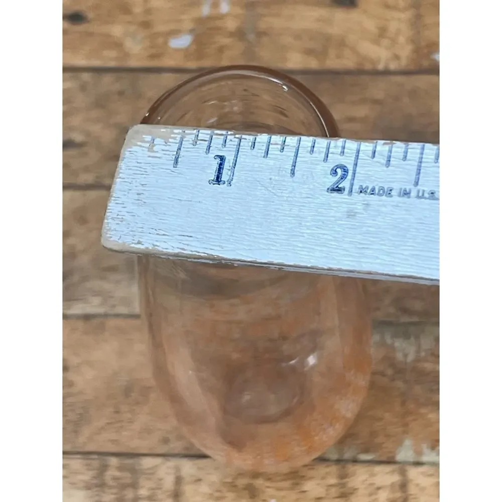 Art Glass Hydroponic Vase Clear Orange & White Speckled Gradient